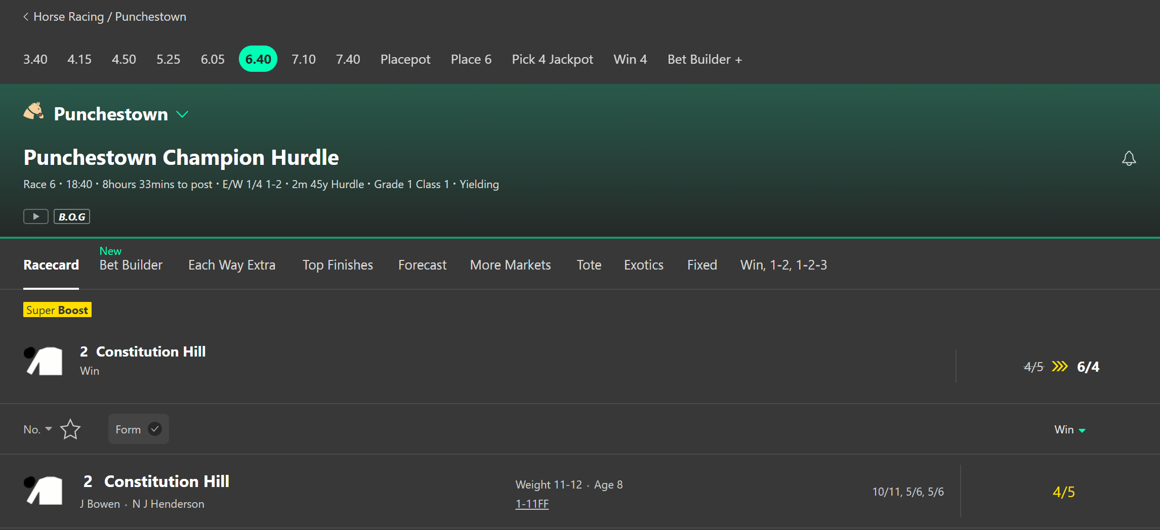 Constitution Hill Punchestown Champion Hurdle Super Boost